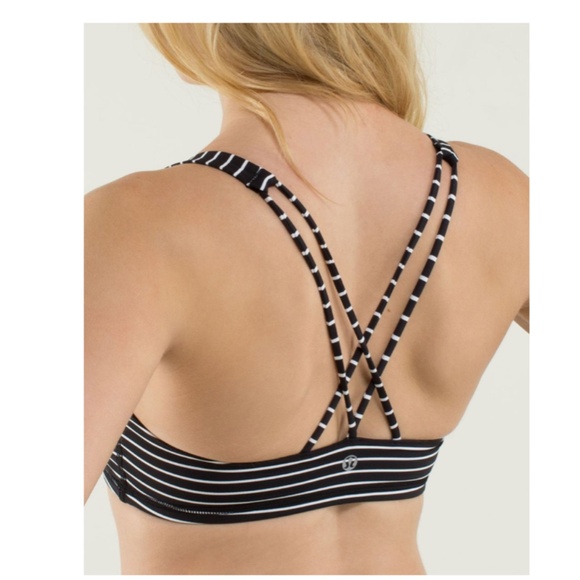 LULULEMON Free To Be Bra Parallel Stripe Black White First Release 6 - Picture 2 of 8